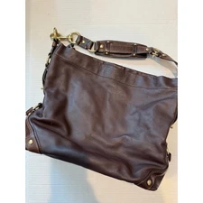 Coach Carly Hobo Brown Leather Shoulder Bag Handbag Purse Brass Y2K