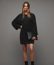 Image of ALL SAINTS BLACK DAZZLE JUMPER DRESS BNWT LARGE RRP £189 DESIGNER BLOGGERS FAV