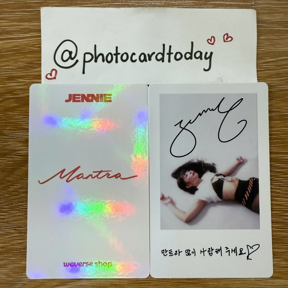 BLACKPINK JENNIE mantra Edition 特典 トレカ BLACKPINK JENNIE MANTRA POB PRE-ORDER OFFICIAL PHOTOCARD