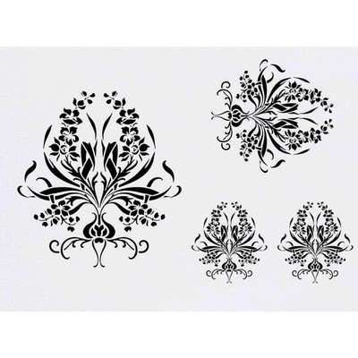 4 x 'Jugendstil Blumenzwiebel' Temporäre Tattoos / Transfers (TO00076026)