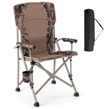 Folding Portable Arm Chair Heavy Duty 400 lbs with Cup Holder for Camping