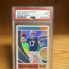 Josh Allen Rookie Card 2018 Panini Playoff Rookie Wave PSA 9 Mint MVP? . rookie card picture