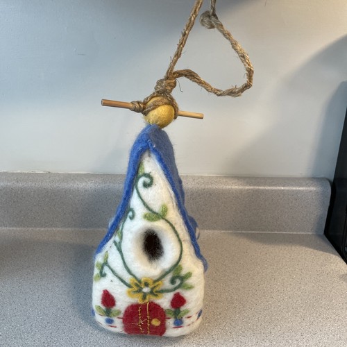 Felted Wool Birdhouse, "Wild Woolies", Functional for Use as Real Birdhouse