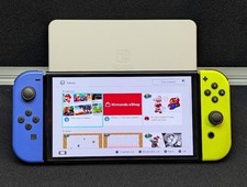 Nintendo Switch OLED Model HEG-001 Console - 64GB - Blue & Neon Green Joy Cons