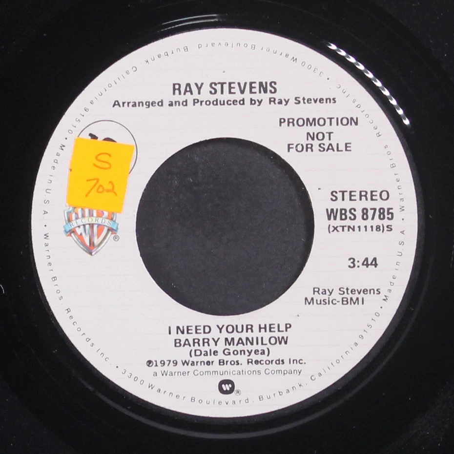 RAY STEVENS: i need your help barry manilow / mono WB 7" Single 45 RPM - Image 2 of 2