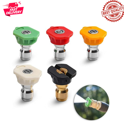 #ad 5pcs Pressure Washer Spray Tips Nozzles High Power Kit Quick Connect 1 4quot; Set $9.12