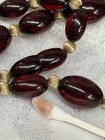 Vintage 24" Cherry Amber Bakelite Necklace Gold Tone Bead Spacers 29 gr Tested — photo 5
