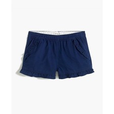 J. Crew Crewcuts Antique Navy Blue Ruffle Trim Twill Shorts Girls Youth Size 14