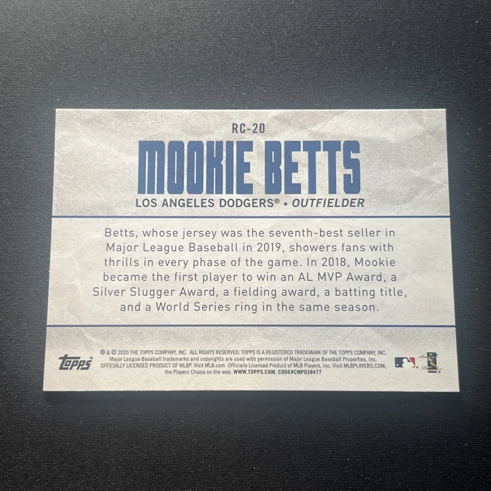 2020 Topps Big League - Roll Call #RC-20 Mookie Betts - Image 2 of 2