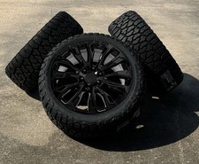 Gloss Black Denali 22 Wheels Blackhawk Rt Tires Tpms Gmc Sierra Yukon Set Of 4
