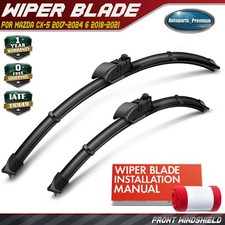 2x Front 24" & 18" Windshield Wiper Blades for Mazda CX-5 2017-2024 6 2018-2021