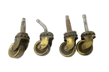 Set of 4 Vintage Used Universal No. 4 Furniture Chair Wheels Parts Hardware