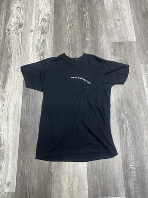 Vintage 80s Single Stitch Black Tee   We Do It All The Time  Black Shirt Sz M