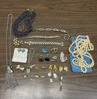 Lot Of Vintage Costume Jewelry Necklaces Bracelets Earrings Brooches Pins