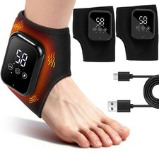 2 Pack Electric Foot Ankle Massager Pain Relief 3 Heat Levels, 3 Vibration Modes