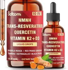 Satoomi 10in1 Liquid Drops- Overall Vitality– Quercetin, Trans-Resv., NM...