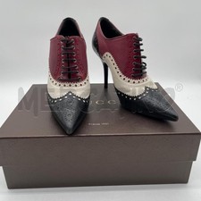 GUCCI MALAGA OXFORD PUMPS LEDER DREIFARBIG