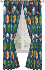 Jay Franco Minecraft Isometric Blue 84" Inch Drapes 4 Piece Set - Beautiful Room