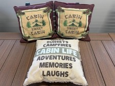 Set of 3 Cabin D cor Throw Pillows / Cabin Sweet Cabin / Cabin Life