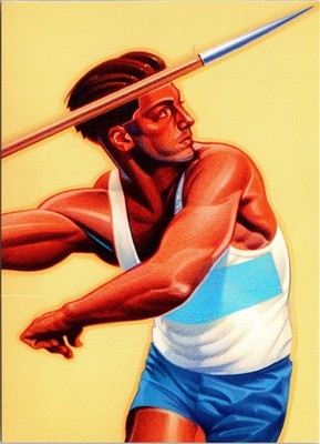Centennial Olympic Games Decathlon Javelin Thrower Postcard US Postal Service
