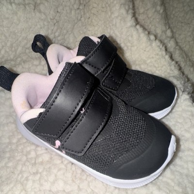 Nike Star Runner Baby Sneaker Black Pink White US 4C Hook & Loop DA2778-002
