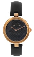 Gucci Diamantissima 141.4 Black Dial Rose Gold Plated Steel 32MM Ladies Quartz