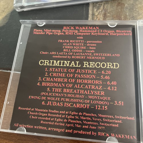 2 RARE WAKEMAN CD LOT LIMITED EDITION IMPORT CRIMINAL RECORD. ONLY 5000 PROG - Picture 3 of 15