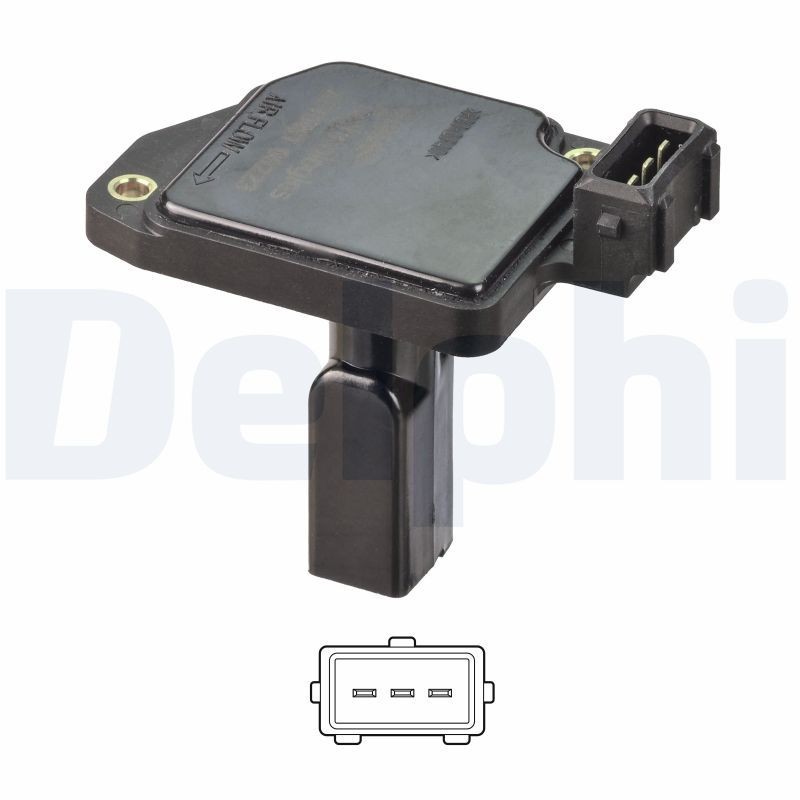 Débitmètre d'air de rechange Delphi AF10491-12B1 compatible Audi 078133471C