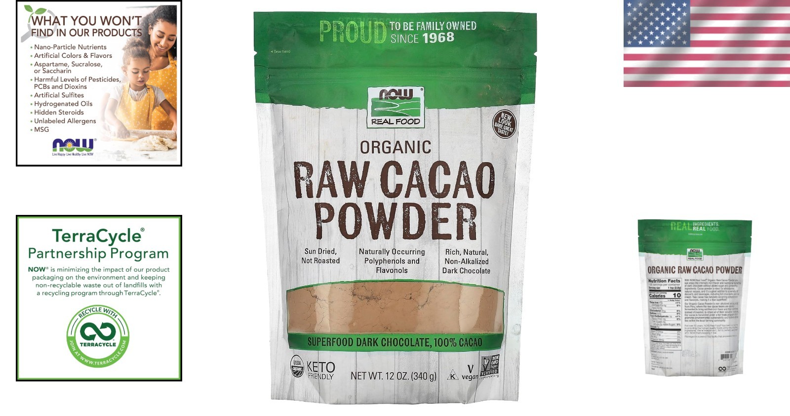 Organic Raw Cacao Powder, with Polyphenols and Flavonols, Sun-Dried, Intensel...