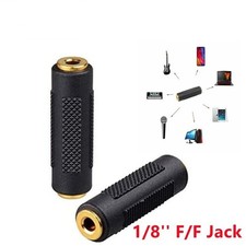 2Pcs Stereo 3.5mm Jack Coupler Aux Female to Female 1/8" F/F Jack Audio Adapter