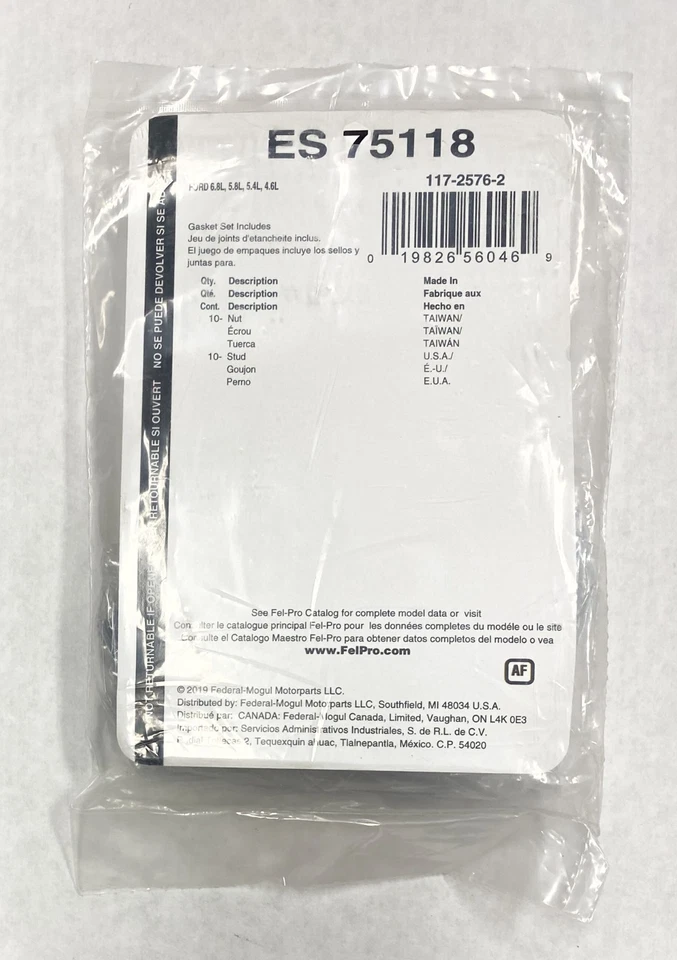 Kit de herrajes colector de escape Fel-Pro ES 75118 para Ford Lincoln Mercury varios Foto 2 de 2