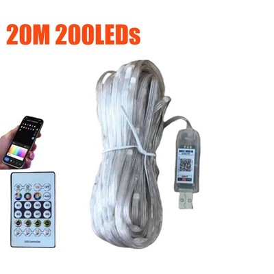 20-40M Smart Rainbow LED Permanent Outdoor Lights USB Bluetooth APP Control Kit