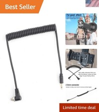Versatile Coiled Flash Sync Cable - 2.5mm Jack with Screw Lock for Secure Use
