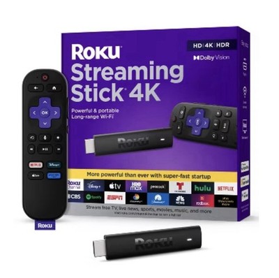 Roku Streaming Stick 4K Device 4K HDR Dolby Vision Voice Remote - 3820RW