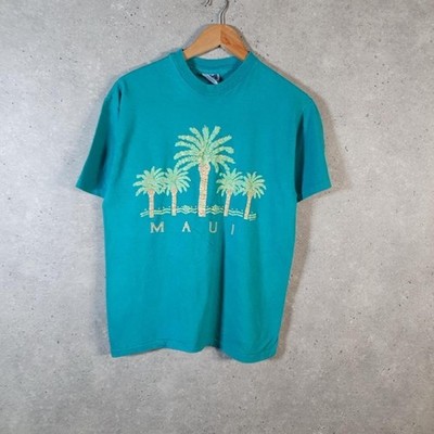 Vintage Hanes Maui Palmen Grafik Einzelnaht TShirt Herren M C31796