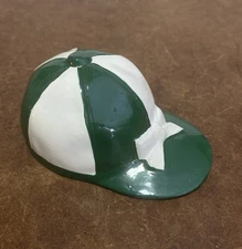 Green & White Jockey Cap Bottle Opener Scott Productions NYC OTB Yankee Clipper