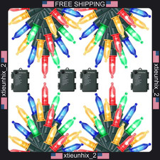 Outdoor Christmas String Lights 50LED Multicolor Battery Operated 17ft