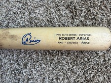 Robert Arias 2025 Game Used Autographed Professional Model Bat