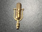 Microphone Charm Embellishment Vintage Brass Metal Stamping  — photo 3