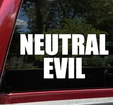 Neutral Evil Vinyl Sticker - RPG Role Playing Character Alignment V2 - Decal