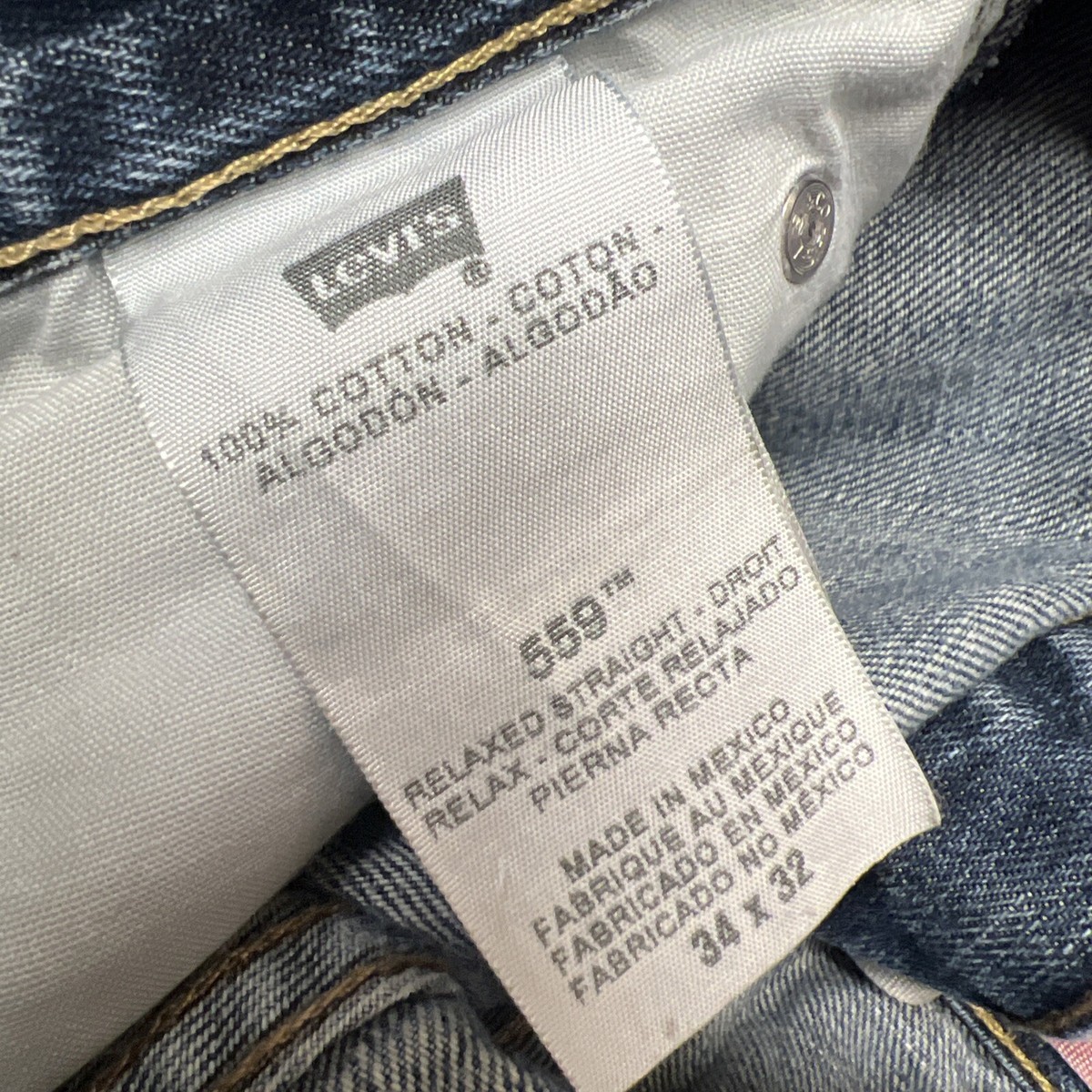 ②サイズL 廃盤希少 新品Levi’s vintage clothing 559 Levi's 559 Men Relaxed Straight Leg Vintage Used Jeans Holey