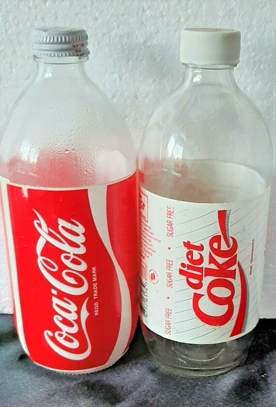 Coca Cola Bottle 80's SOUTH AFRICA COKE & DIET COKE PAPER LABEL HALF