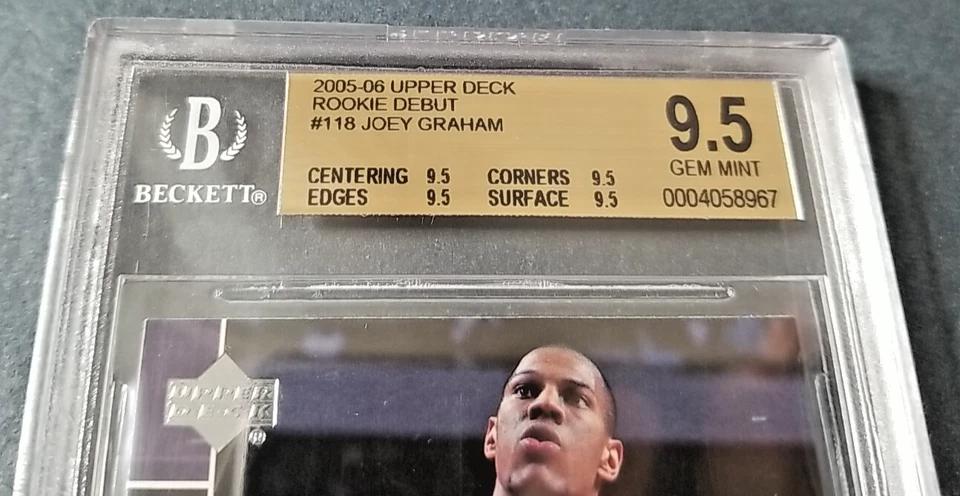 2005-200 Upper Deck Rookie Debut #118 Joey Graham RC Raptors BGS 9.5 Oklahoma ST - Image 2 of 4