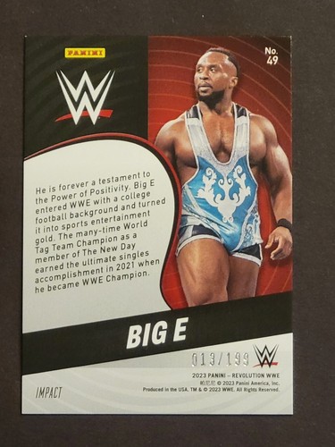 2023 Revolution WWE Big E Impact Parallel #/199 - Picture 2 of 2
