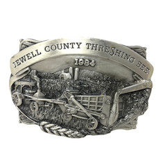 VTG Siskiyou Jewell County Threshing Bee Kansas Belt Buckle 1984 Farming