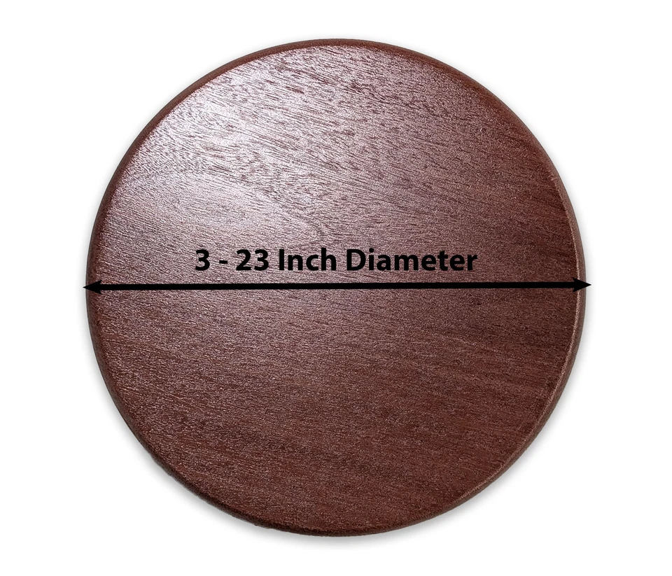 Round Display Base, (Satin Finish) Santos Mahogany, 7/8 in thick, 1/4 in rou - Image 4 of 4