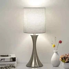3 Way Touch Control Table Lamp Dimmable Bedside Desk Lamp With Metal Base Modern