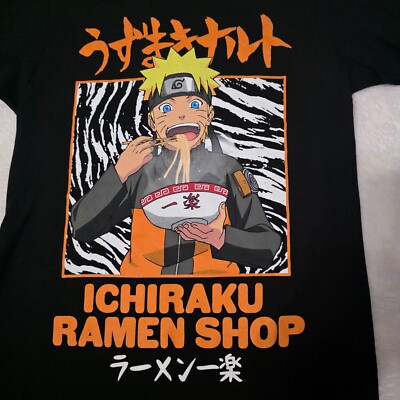 Naruto Shippuden Black Graphic Tee, 'Ichiraku Ramen Shop', Small