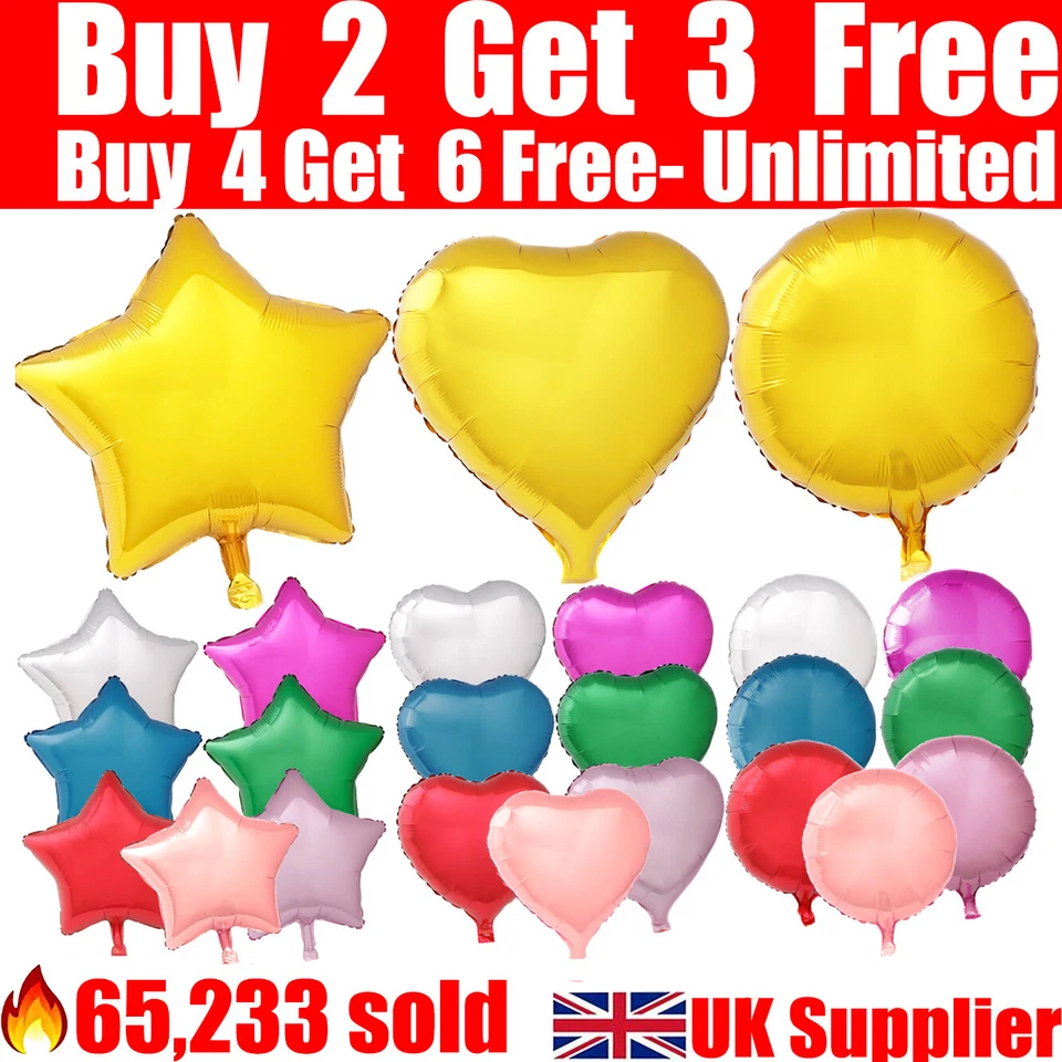 18 inch Big Star Heart Round Foil Balloons Helium Balloon Party Birthday Wedding