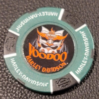 VOODOO HD ~ LOUISIANA (Green Full Color design2) Harley Davidson Poker Chip